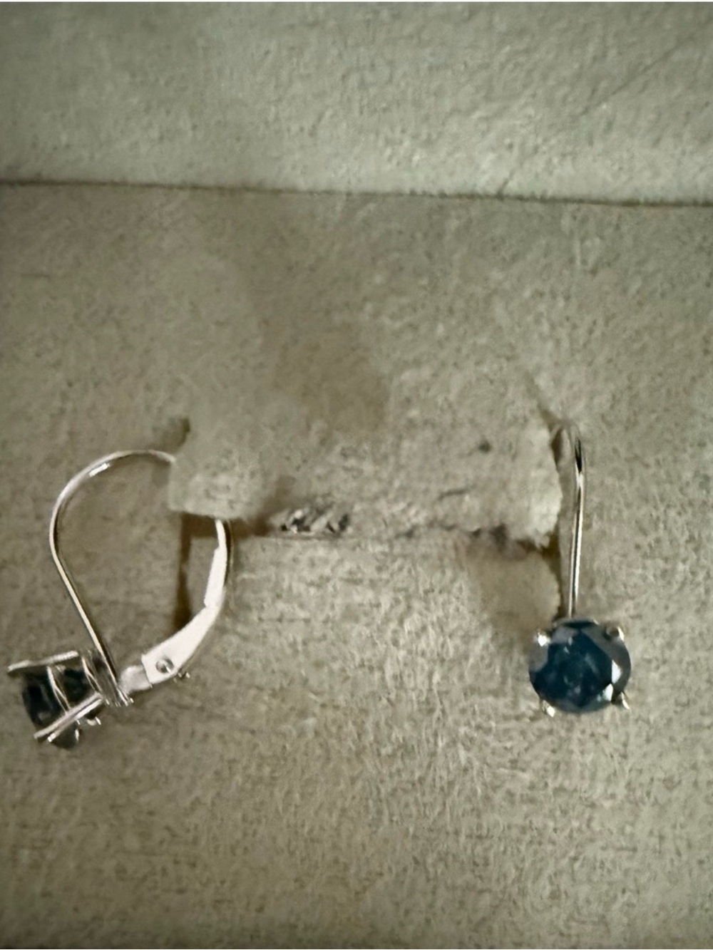 Ross-Simons 14KT White Gold- 1/2?Kt TW Deep Blue Treated Diamond Earrings - Picture 2 of 5